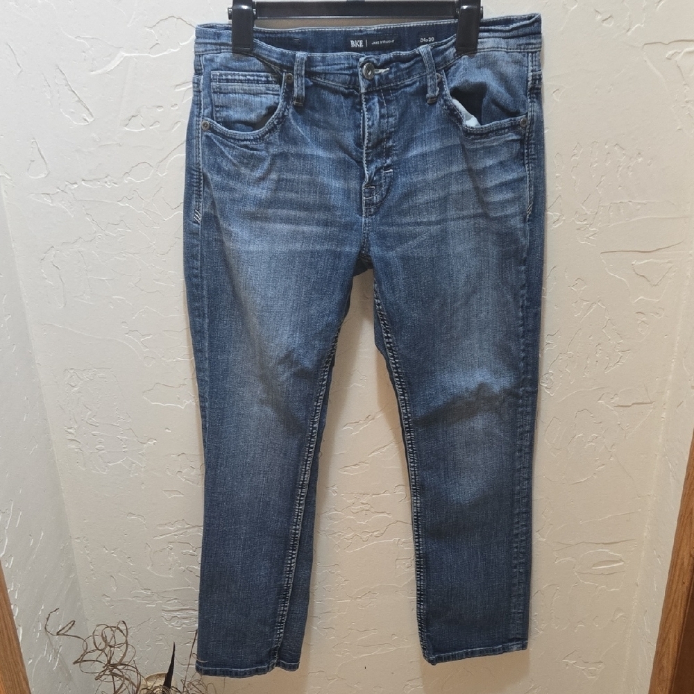 BKE Men's Straight Fit Blue Jeans